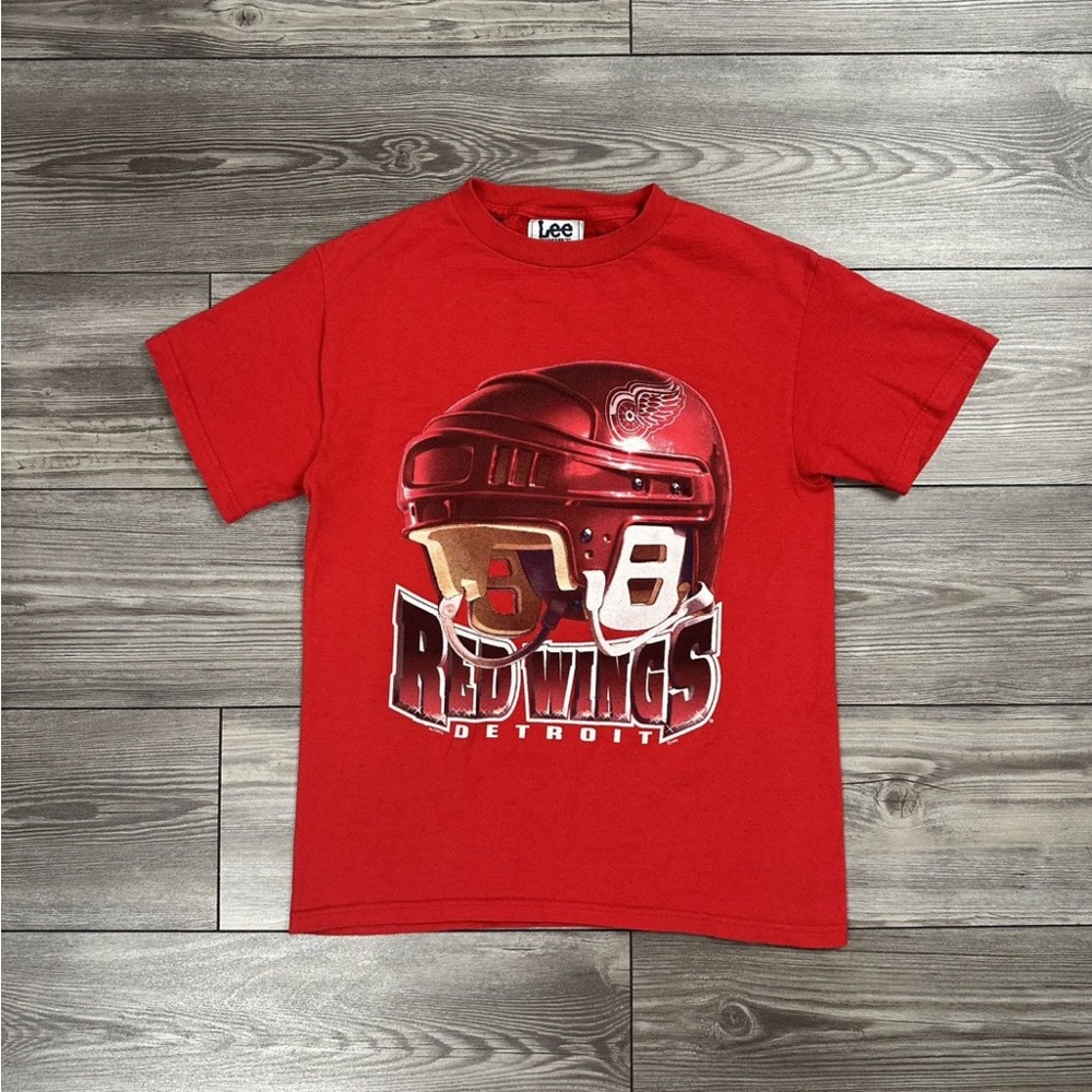 Vintage Lee Sport Kids Red Detroit Red Wings Helmet Graphic Tee